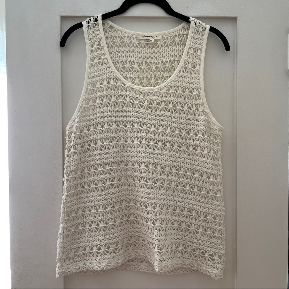 Forever 21 Cream Crochet Tank Top